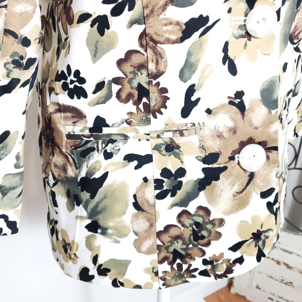 Style Works floral print blazer jacket size 8 - Picture 4 of 12